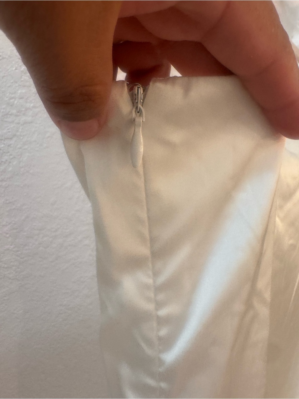 Peppermayo Monroe White Satin Ruffle-Strap Mini Dress W/ Bubble Skirt Drop Waist - Picture 9 of 12